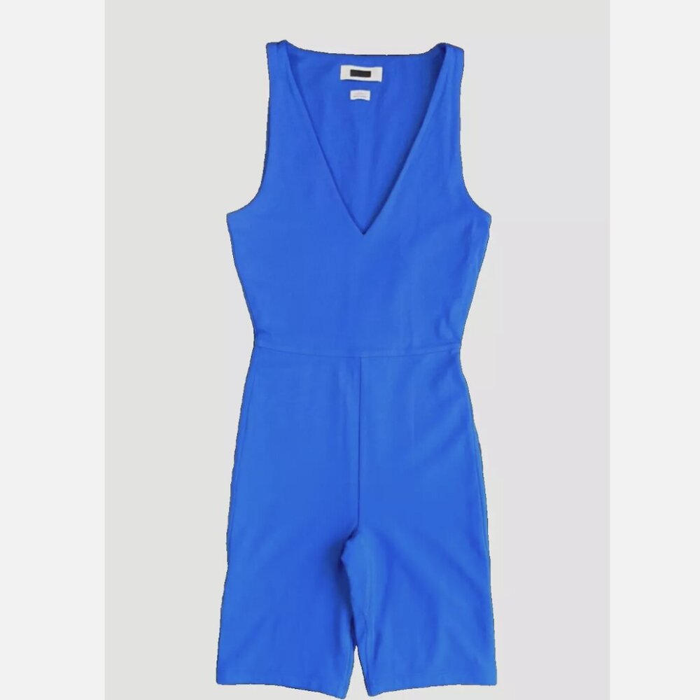 Aritzia Babaton Contour Bright Sapphire Blue Sleeveless V-neck Romper